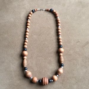 Vintage Wood Beaded Necklace